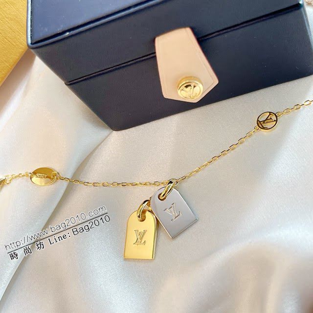 Louis Vuitton純銀飾品 路易威登金銀雙牌手鏈 LV復古925手鏈  zglv1819